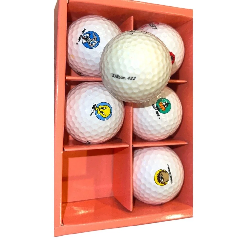 Vtg 90s Looney Tunes 6‎ Ball Golf Set Bugs Tweety Taz Daffy Sylvester Woodstock